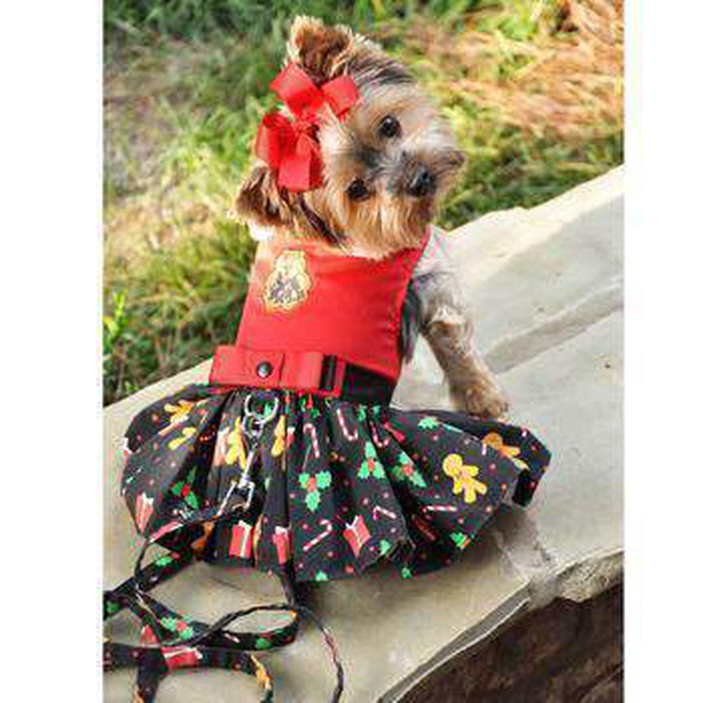 Holiday Dog Harness Dress - Gingerbread