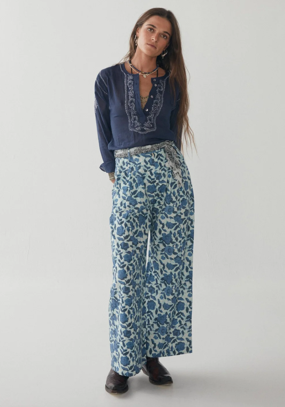 Indira Pants -- Blue Poppy