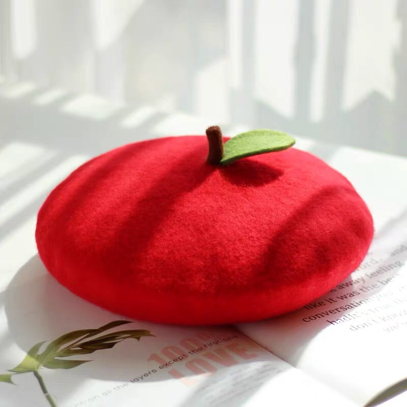 JAPANESE LOVELY WOOL ORANGE BERET BY51018