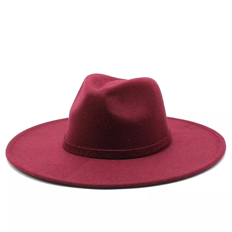 Jazz Style Wide Brim Fedora Hat