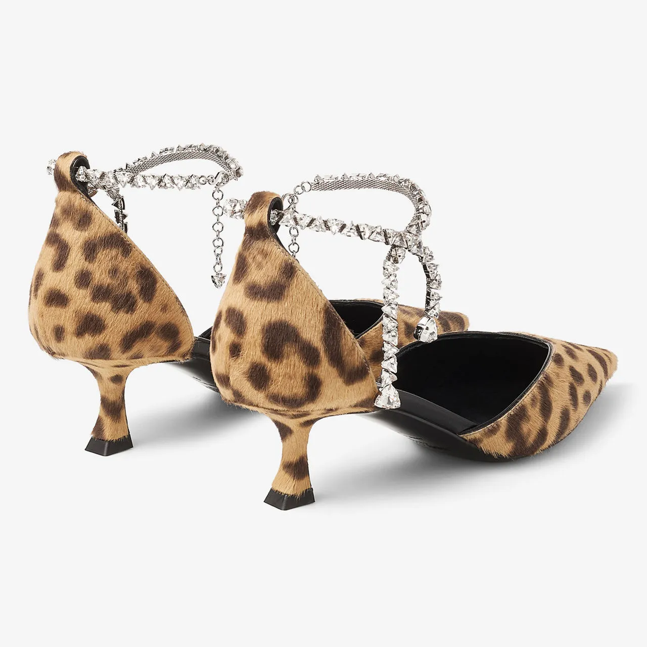 JIMMY CHOO Stevie 50 Anklet Kitten Heels - Beige