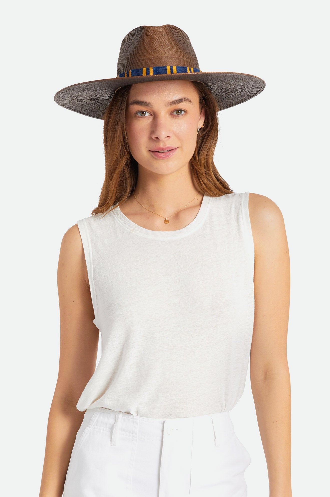 Leigh Straw Fedora - Brown