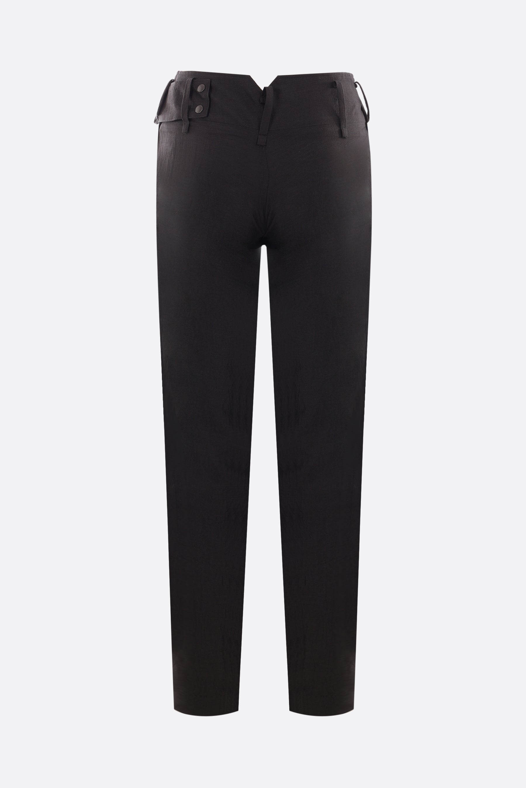 linen blend cropped pants with belt