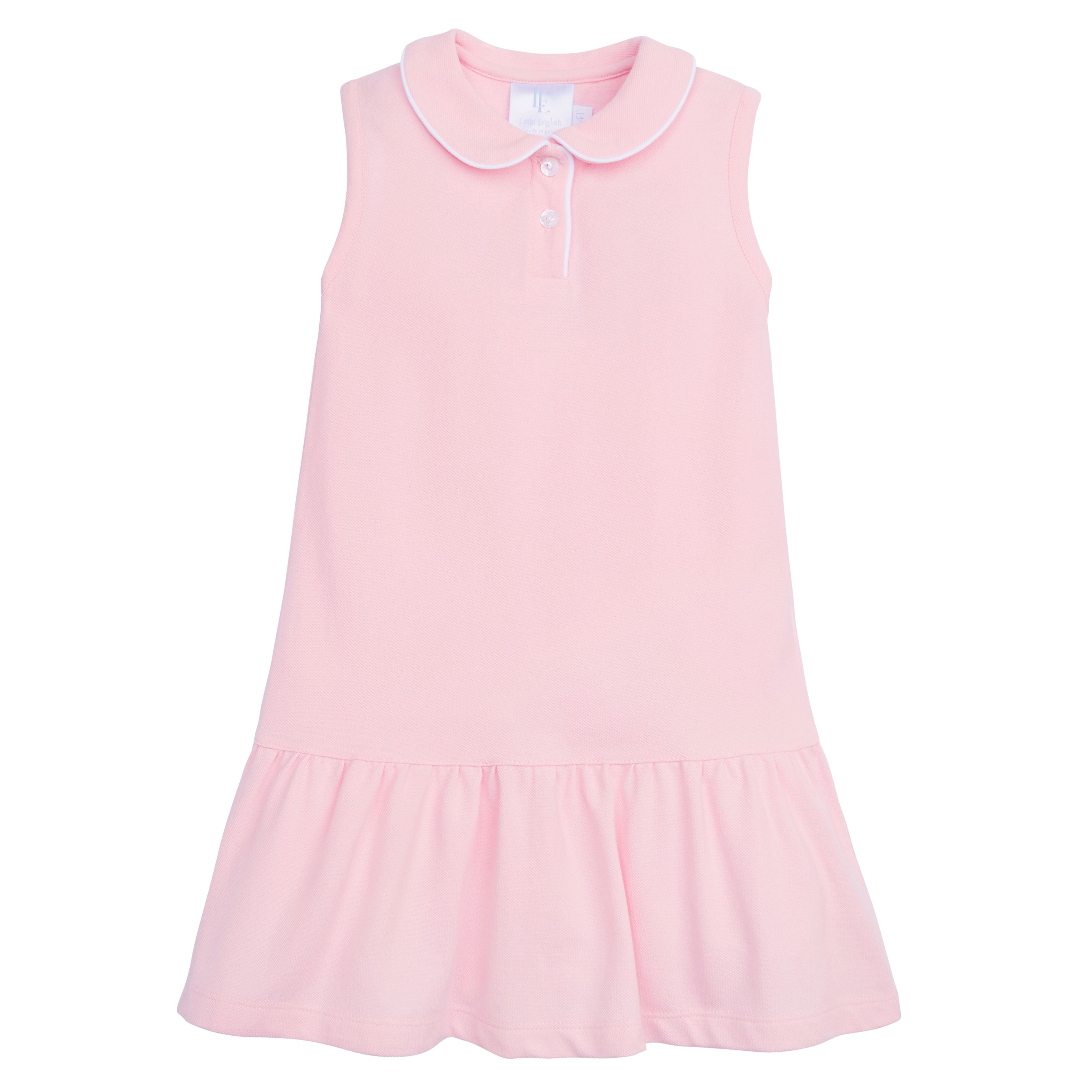 Little English - Sleeveless Polo Dress - Light Pink