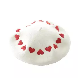 ''LOVE EMBROIDERY'' WHITE BERET BY51030