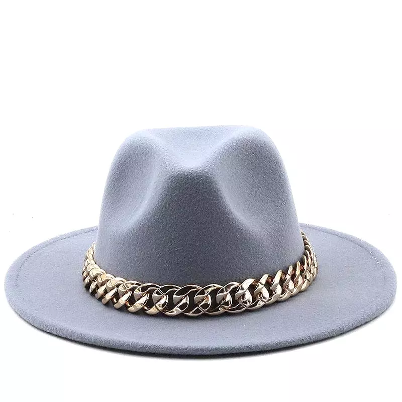 Luxury Fedora Hat With Chain