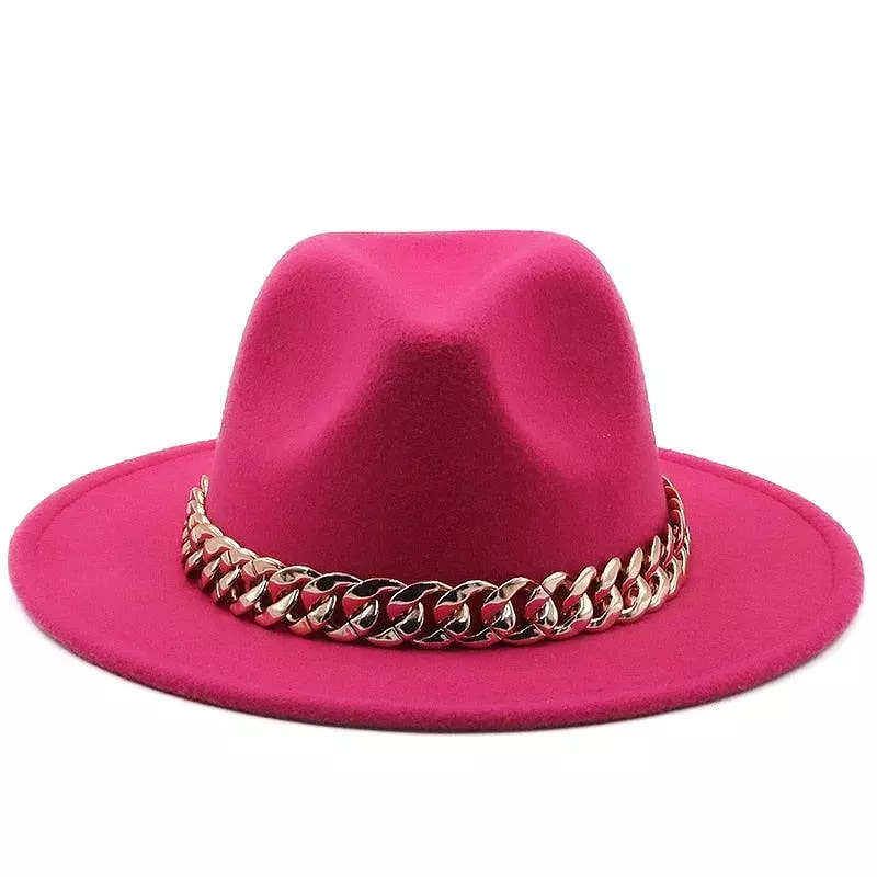 Luxury Fedora Hat With Chain