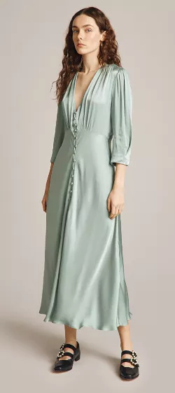 Madison Satin Sage Dress