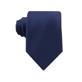 Mens Navy 8cm Plain Extra Long Neck Tie