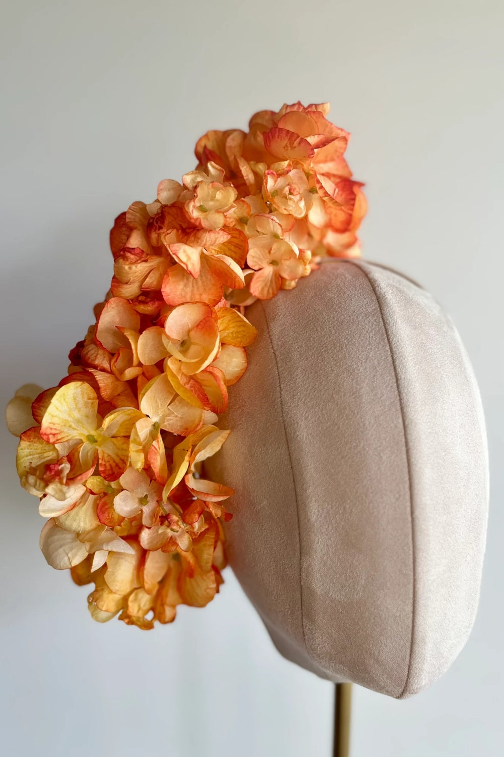 MEREDITH MCMASTER MILLINERY ORANGE & YELLOW FLOWER TRAIL