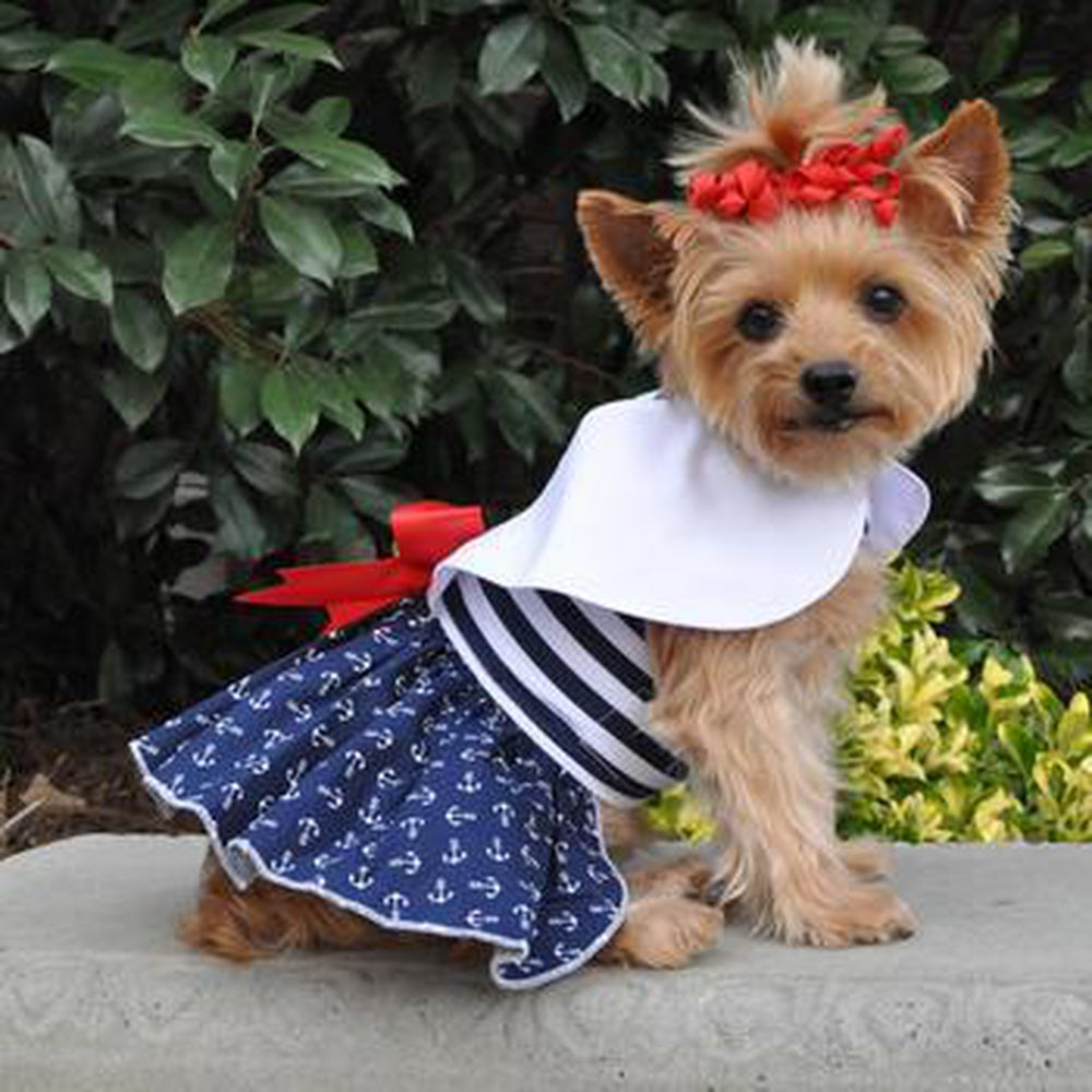 Nautical Dog Dress - Matching Leash