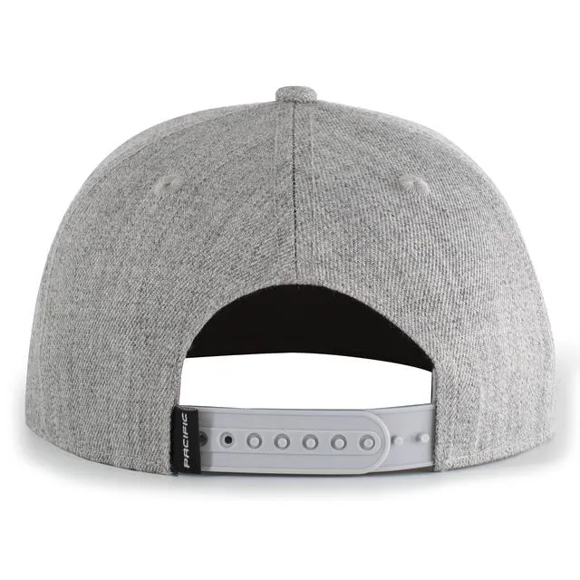 NSA Leather Patch Wool Blend Heather Snapback Hat: P750-LTHRBK