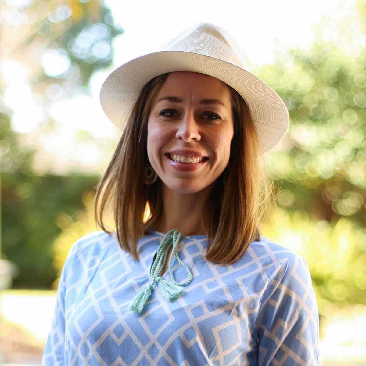 Panama Wide Brim Fedora - Light Natural/White