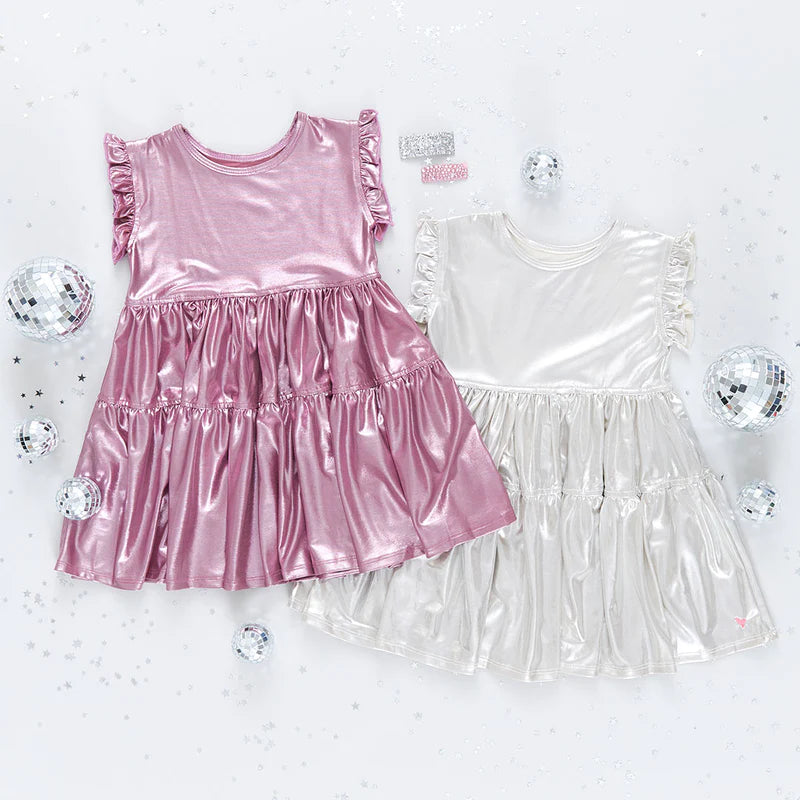 Pink Chicken - Polly Dress - Champagne Lame