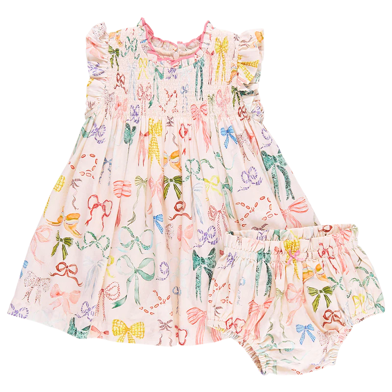 Pink Chicken - Stevie Dress - Watercolor Bows