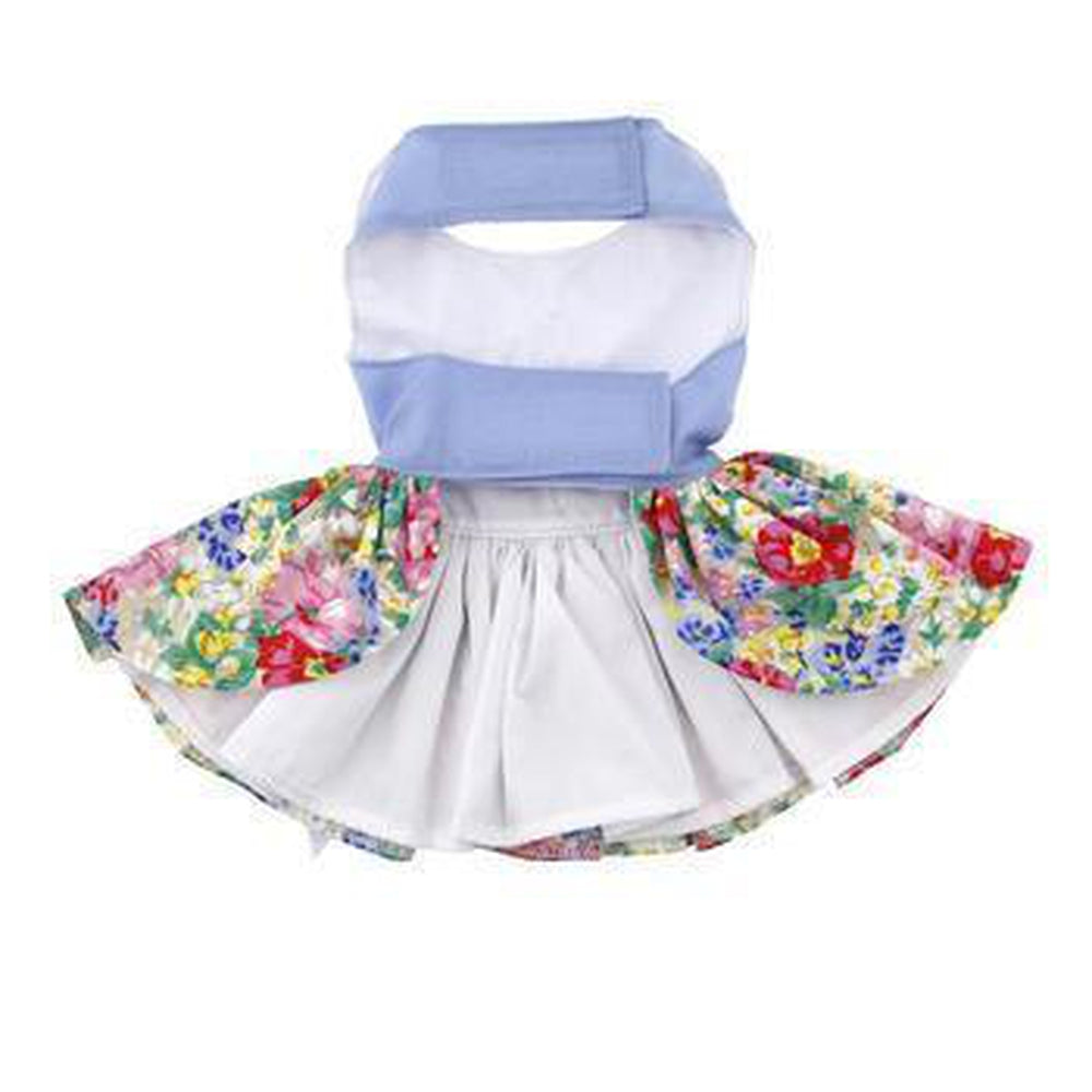 Powder Blue and Pearls Floral Dog Harness Dress