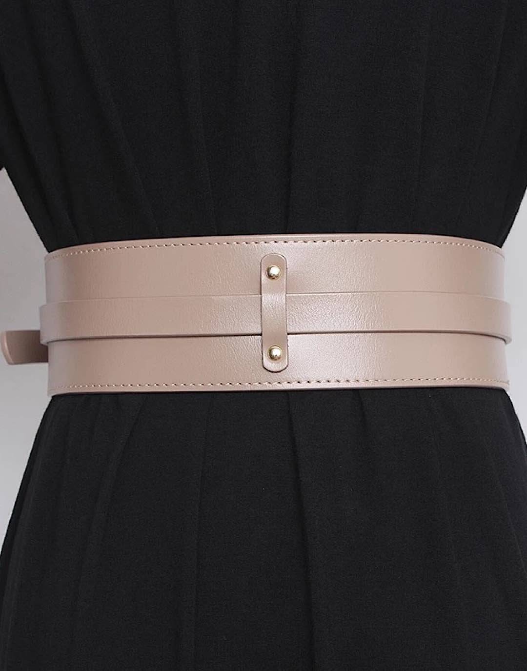 PU Leather Wide Double Belt