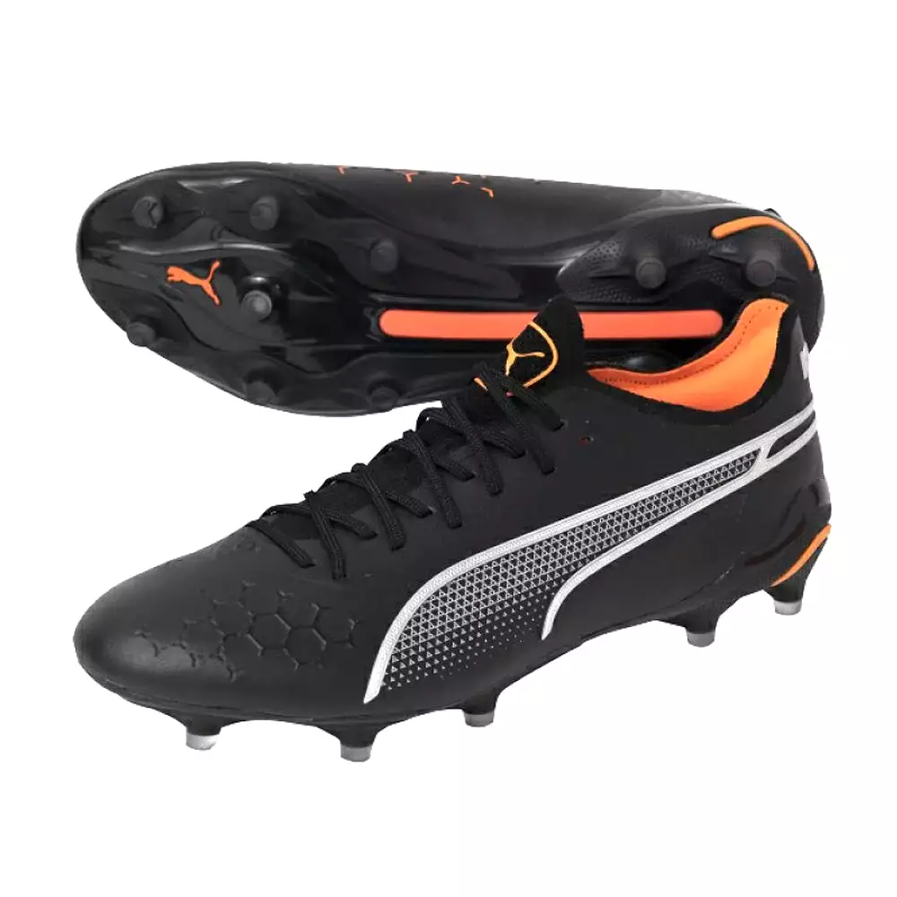 Puma King Ultimate FG/AG Football Boots (Black/Silver/Orange)