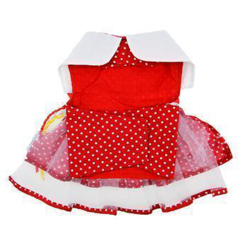 Red Polka Dot Balloon Designer Dog Harness Dress