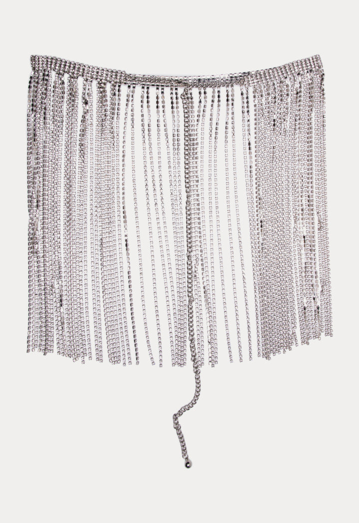 Rhinestone Tassel Waist Belt