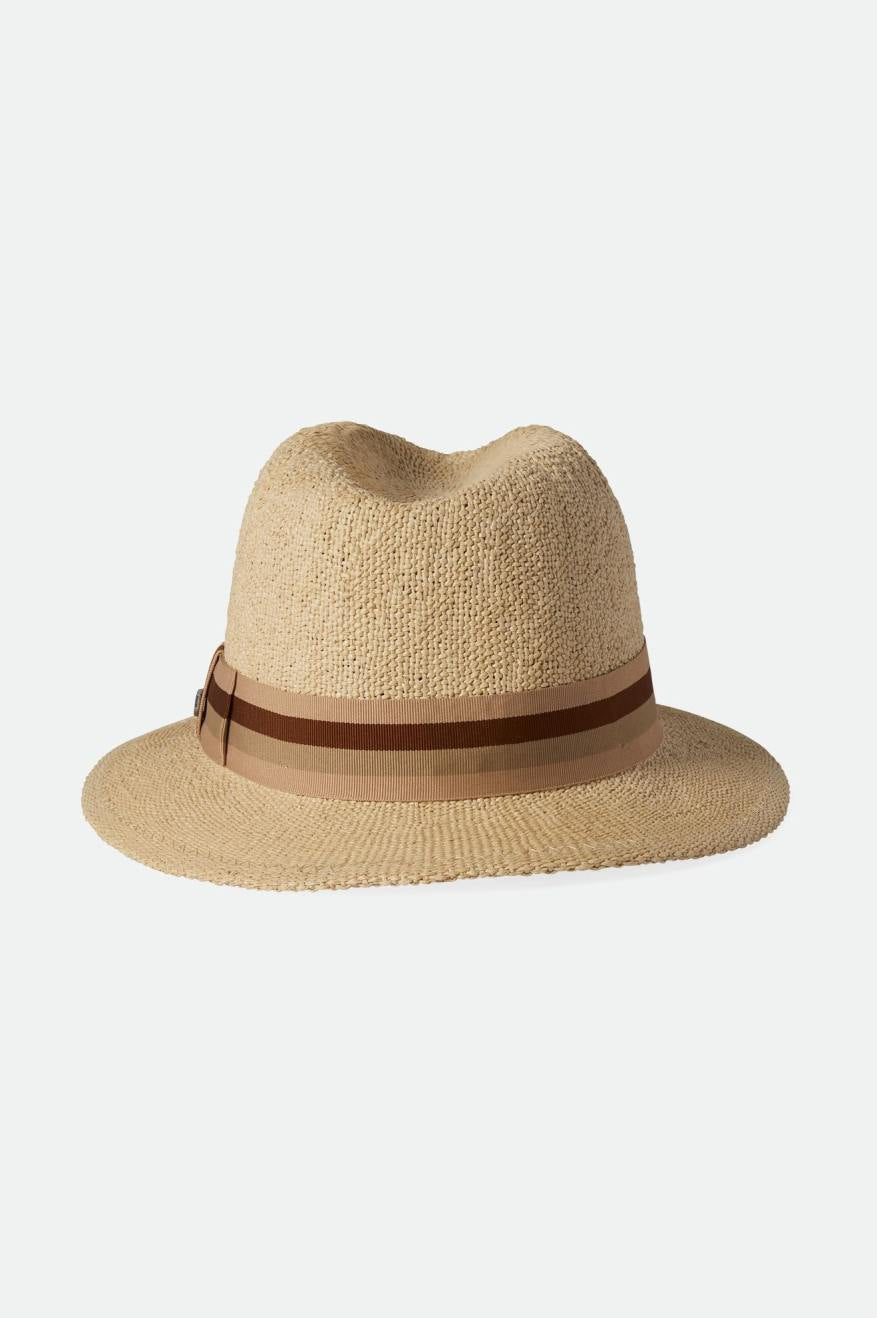 Roma Straw Fedora - Natural