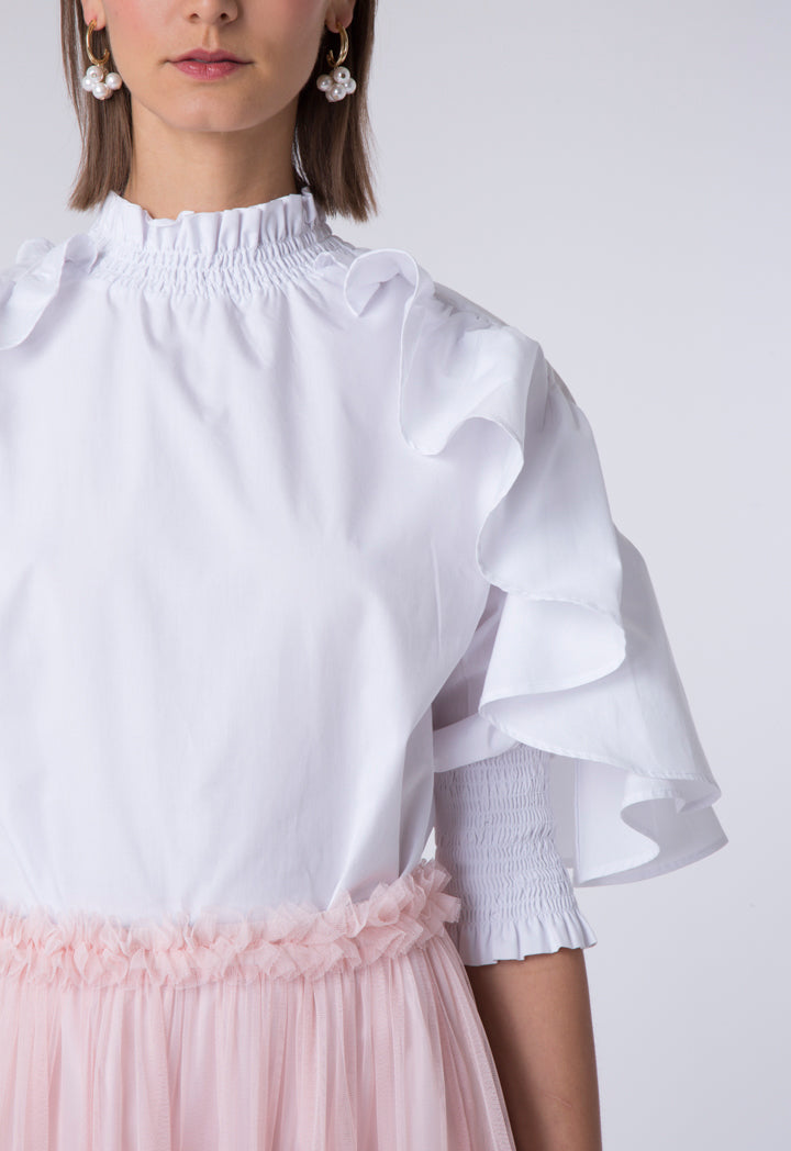 Ruffle Trim Blouse