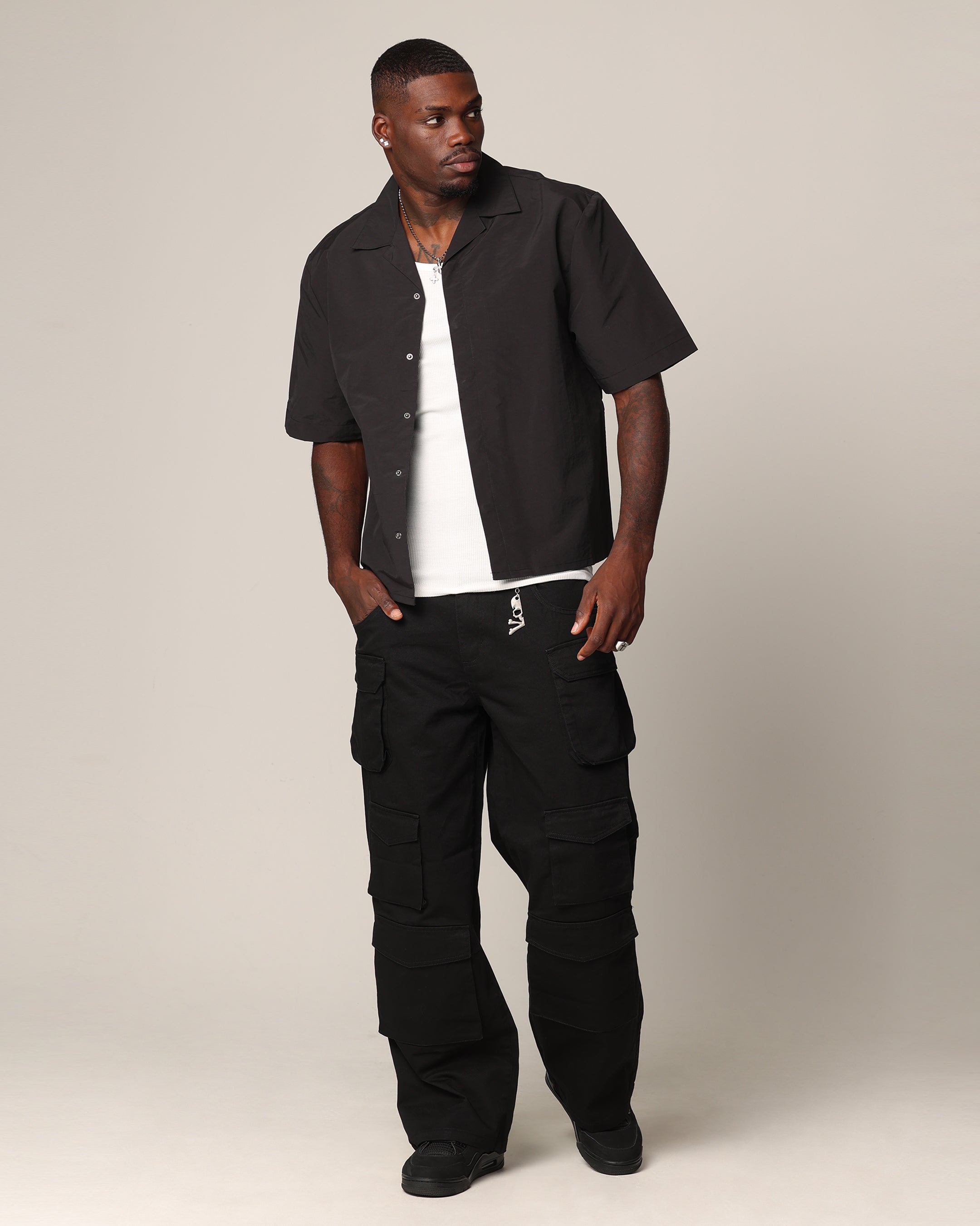 Saint Morta Super Baggy Cargo Pants Black