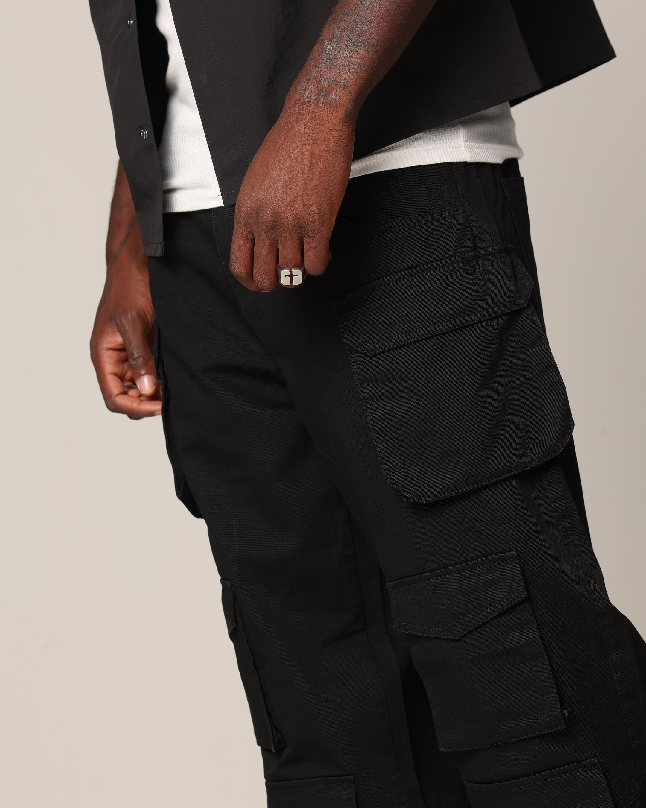 Saint Morta Super Baggy Cargo Pants Black