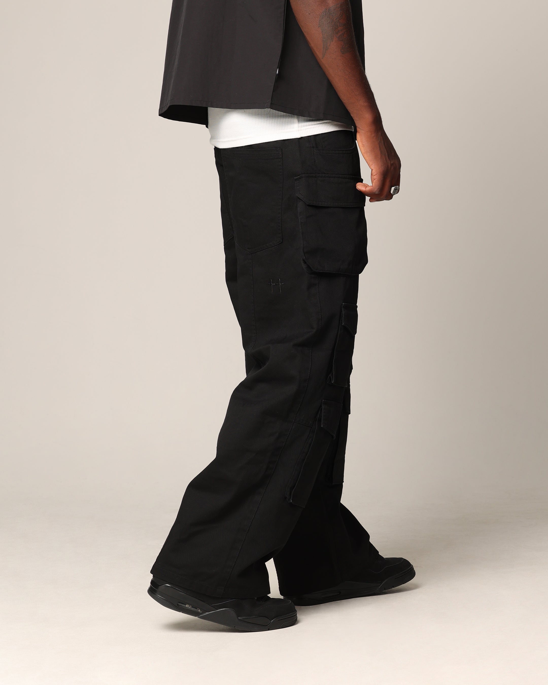 Saint Morta Super Baggy Cargo Pants Black