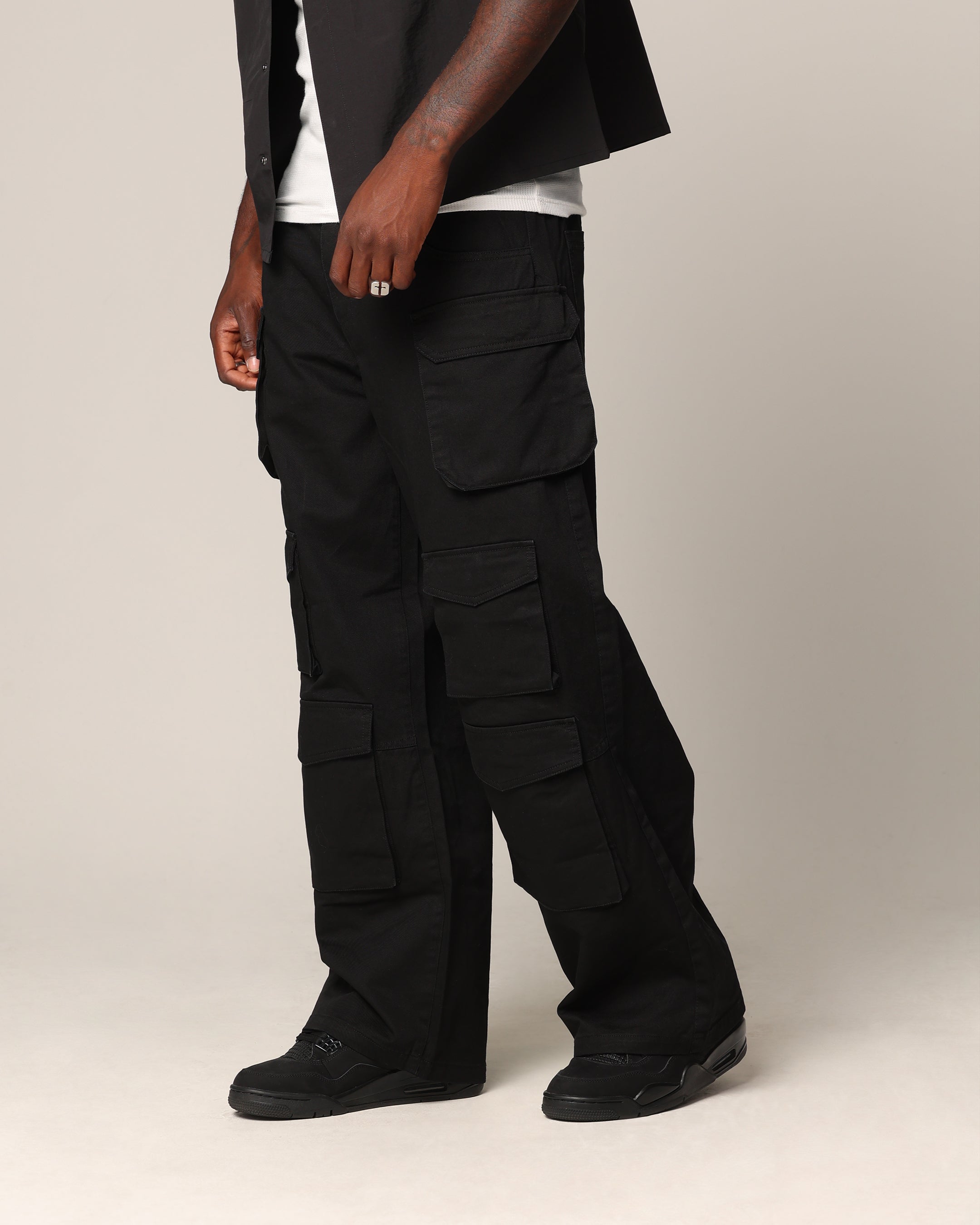 Saint Morta Super Baggy Cargo Pants Black