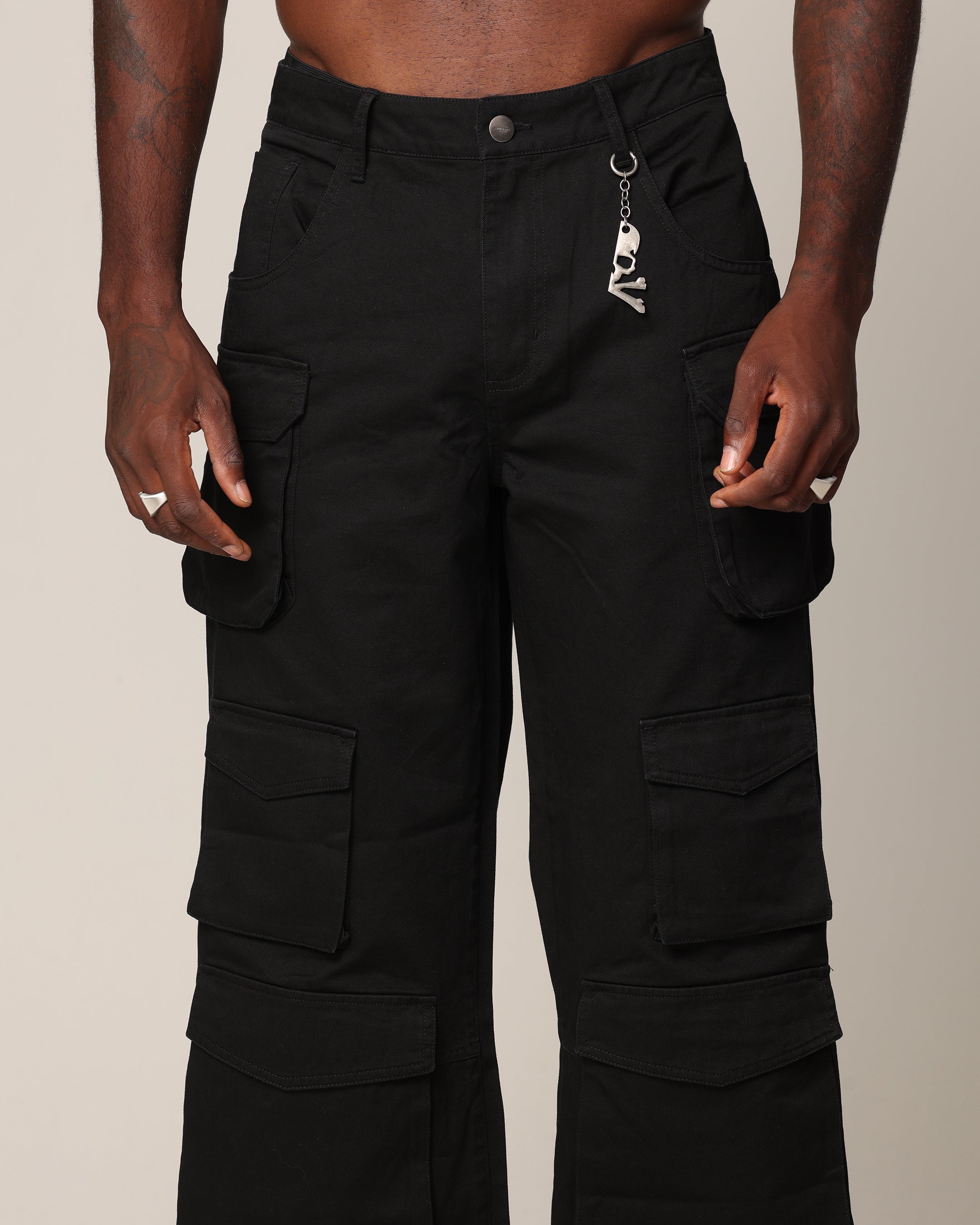 Saint Morta Super Baggy Cargo Pants Black