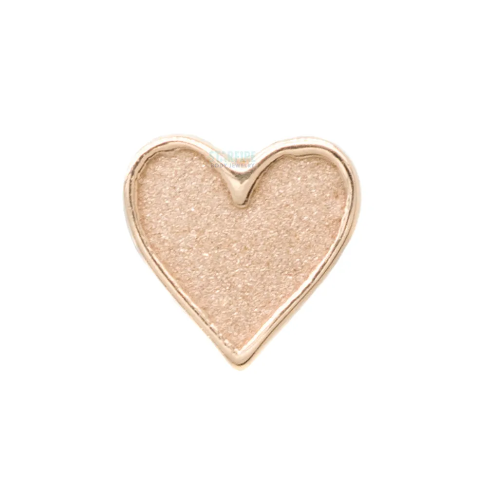 Sandblasted Heart in Gold - on flatback