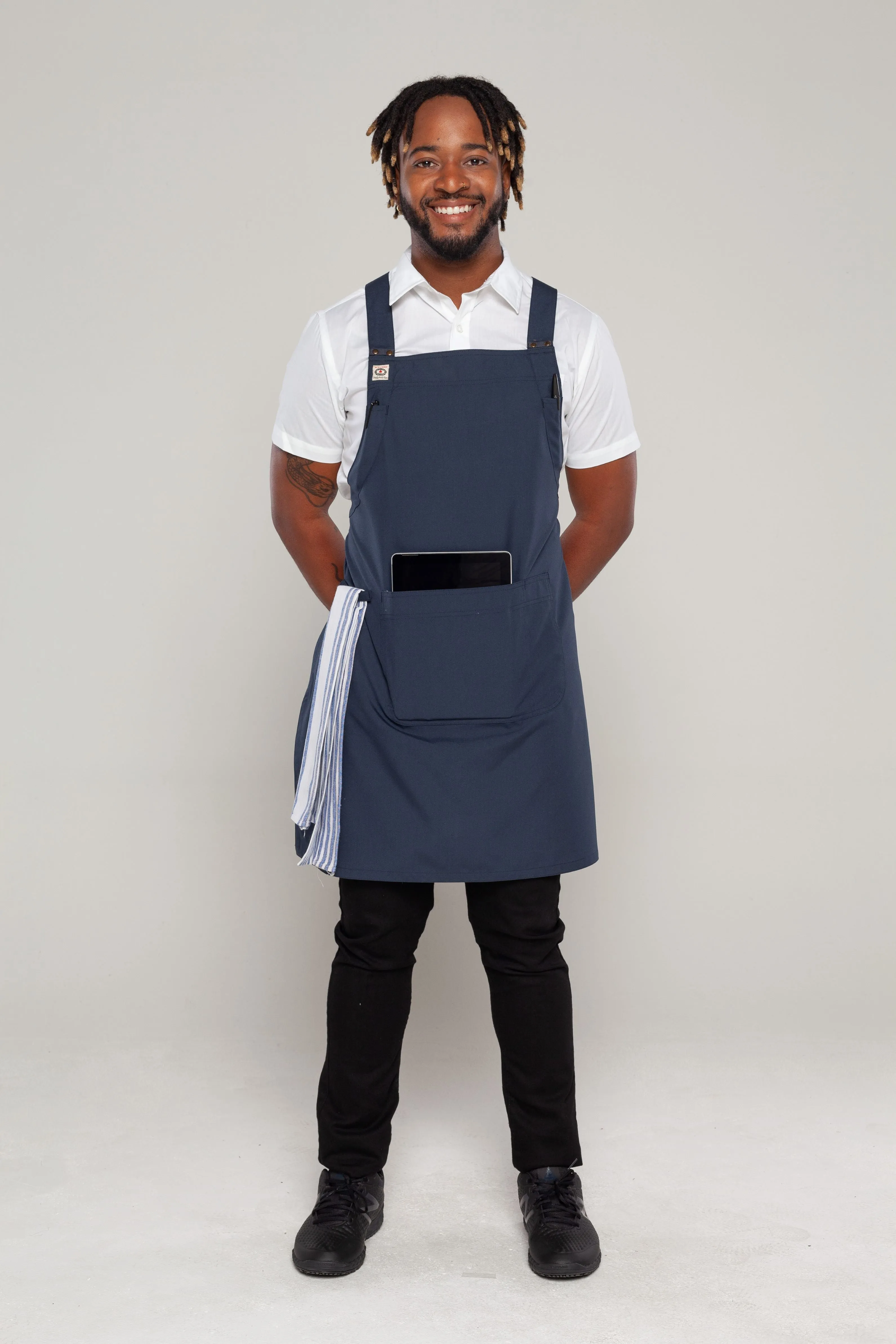 Shana Crossover Apron fixed Straps Bluish grey