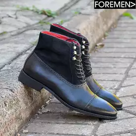 SIR STEPHEN | Black Lace Up Boots