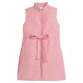 Sleeveless Allie Dress - Red Seersucker Gingham