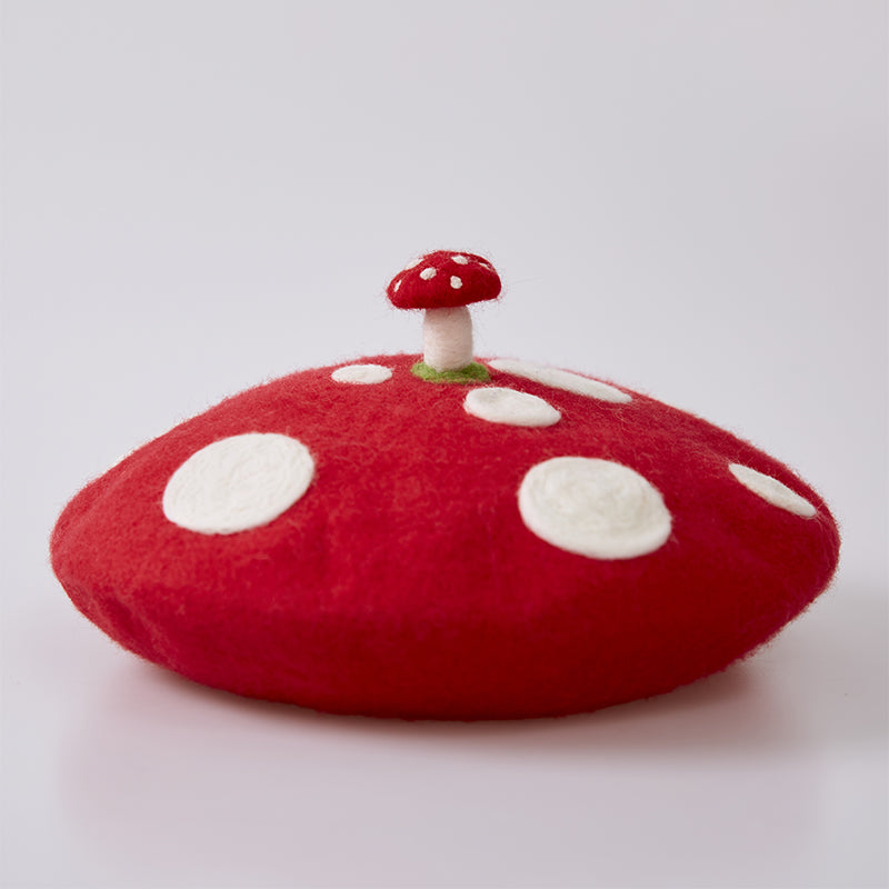 SMALL MUSHROOM HANDMADE BERET BY51049