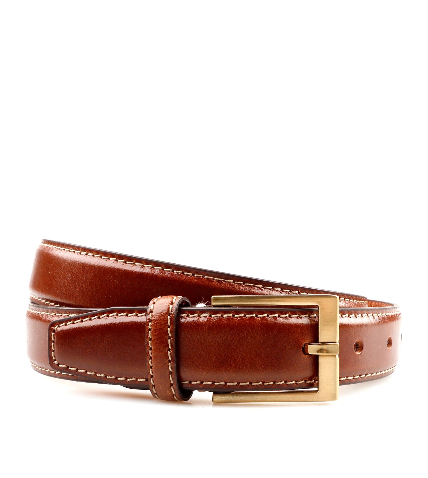 Stitched Leather Belt Russet