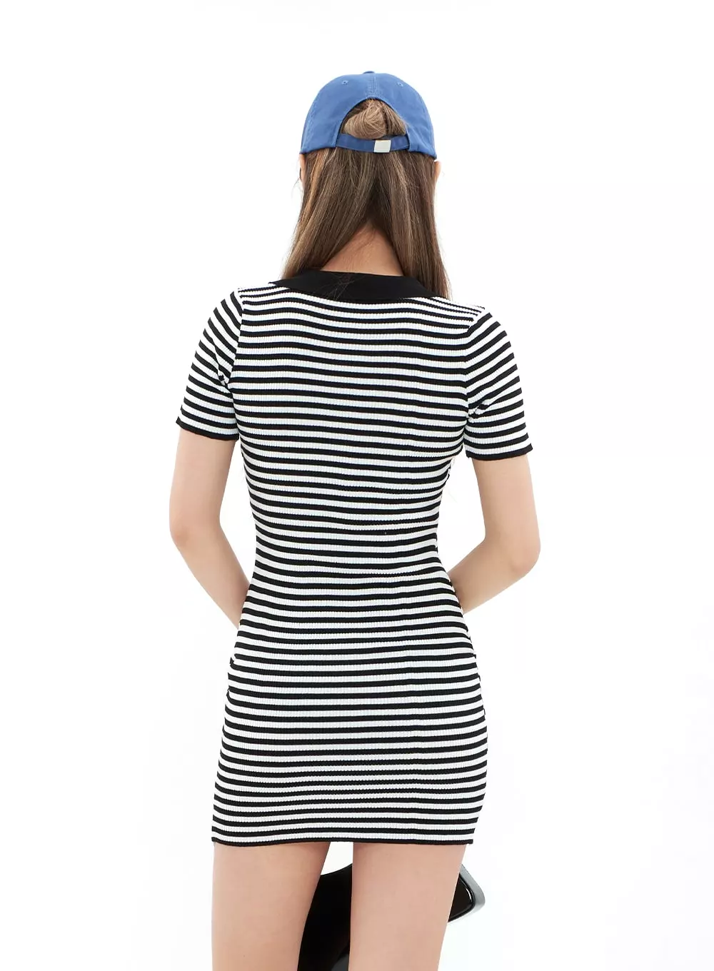 Striped Collared Mini Onepiece Dress CM29