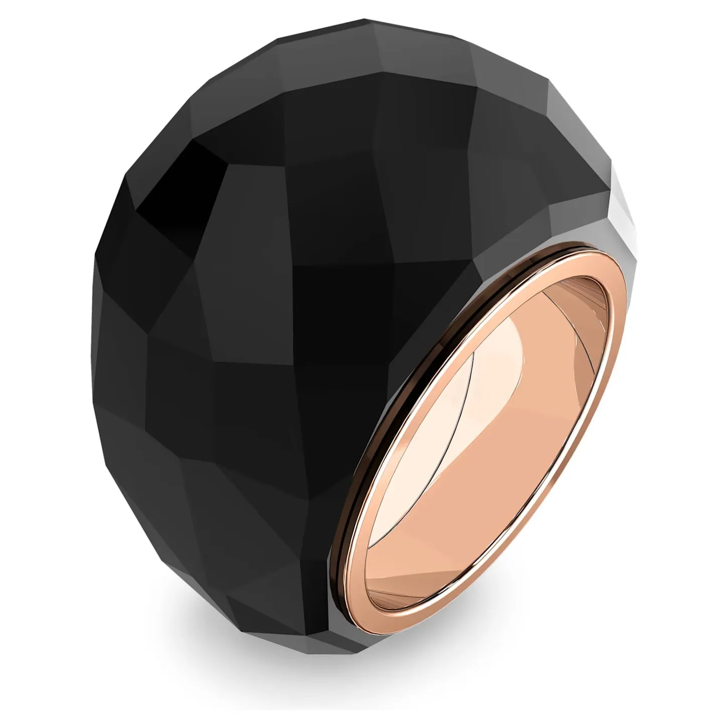 Swarovski Nirvana ring Black, Rose gold-tone finish, Small/52/6 -5474366