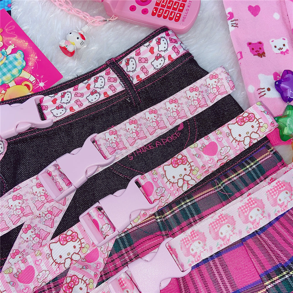 SWEET PINK “HELLO KITTY”VELCRO BELT BY260803