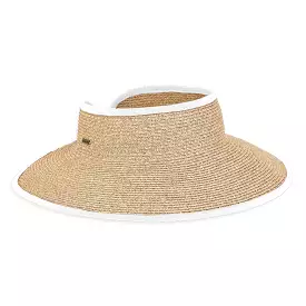 Sydney Paper Braid Roll Up Visor in White