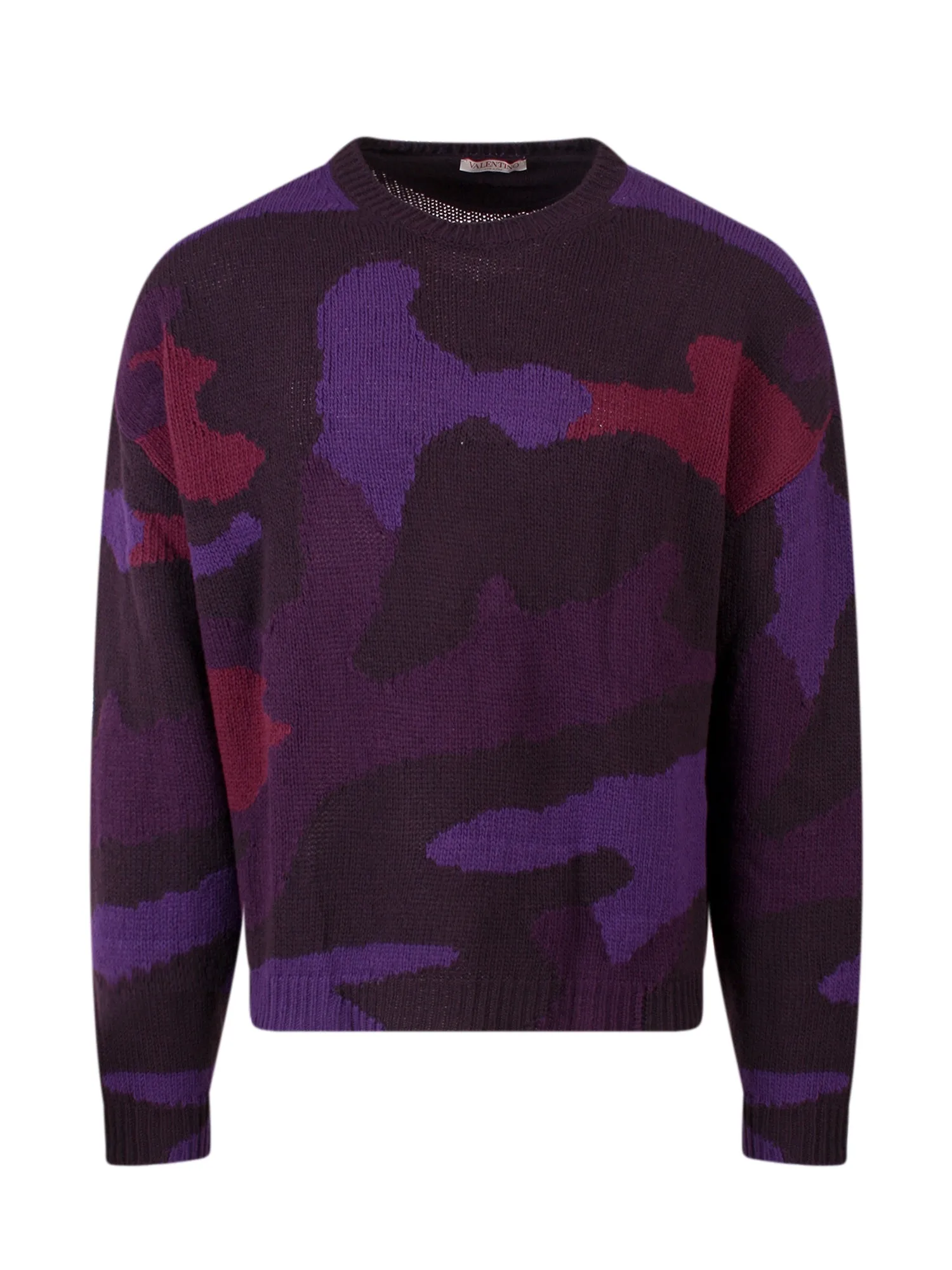 Valentino Camouflage Motif Long-Sleeved Jumper