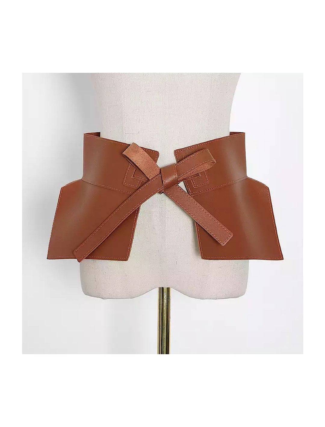 Vegan Leather Bowknot Oversized Belt