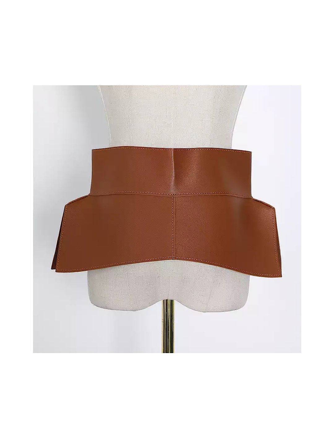 Vegan Leather Bowknot Oversized Belt