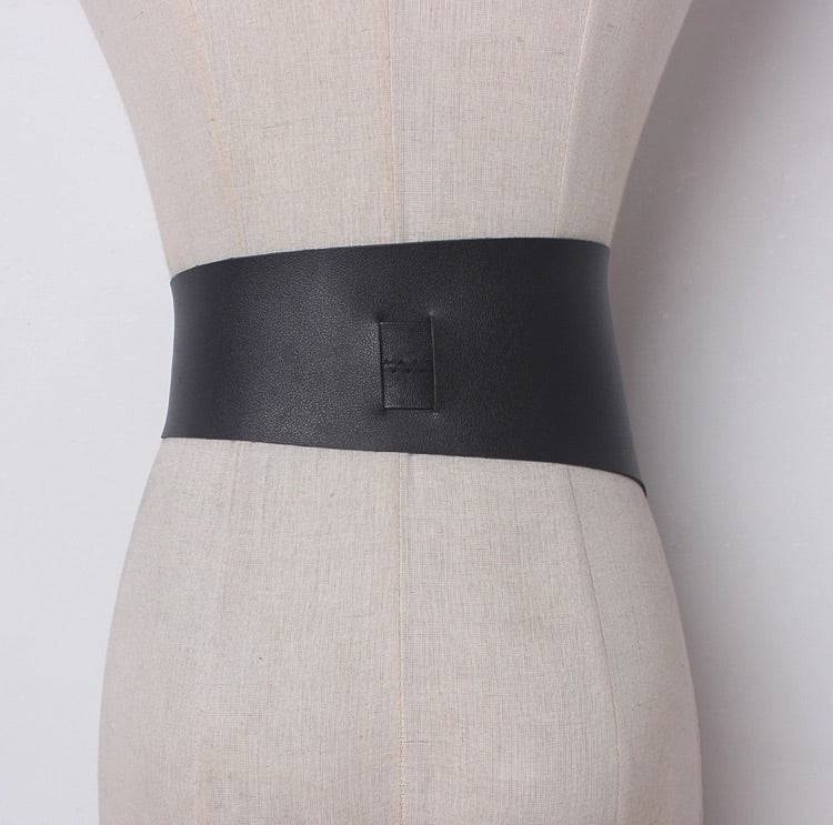 Vegan Leather Irregular Size Long Strap Belt