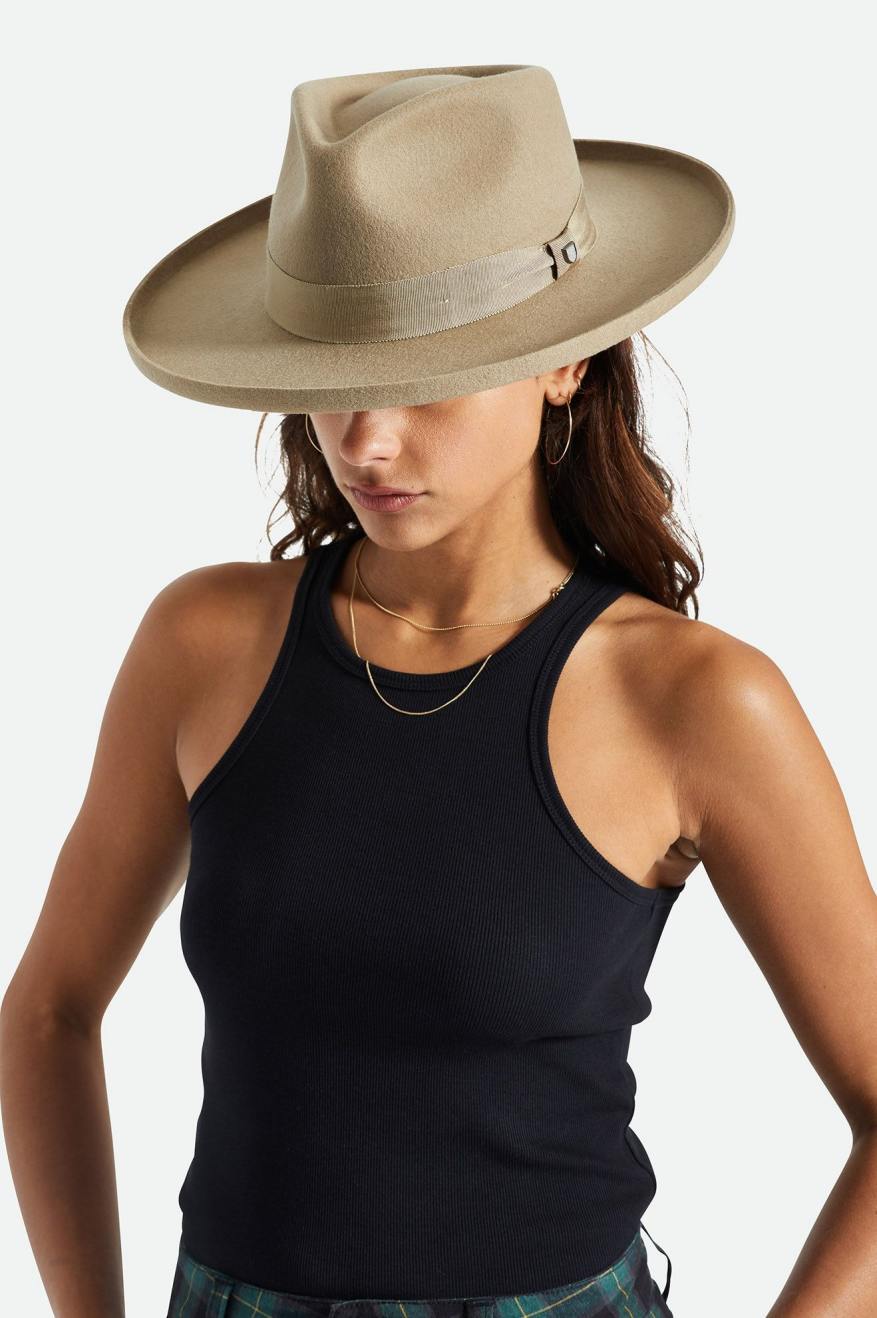 Victoria Felt Fedora - Sand