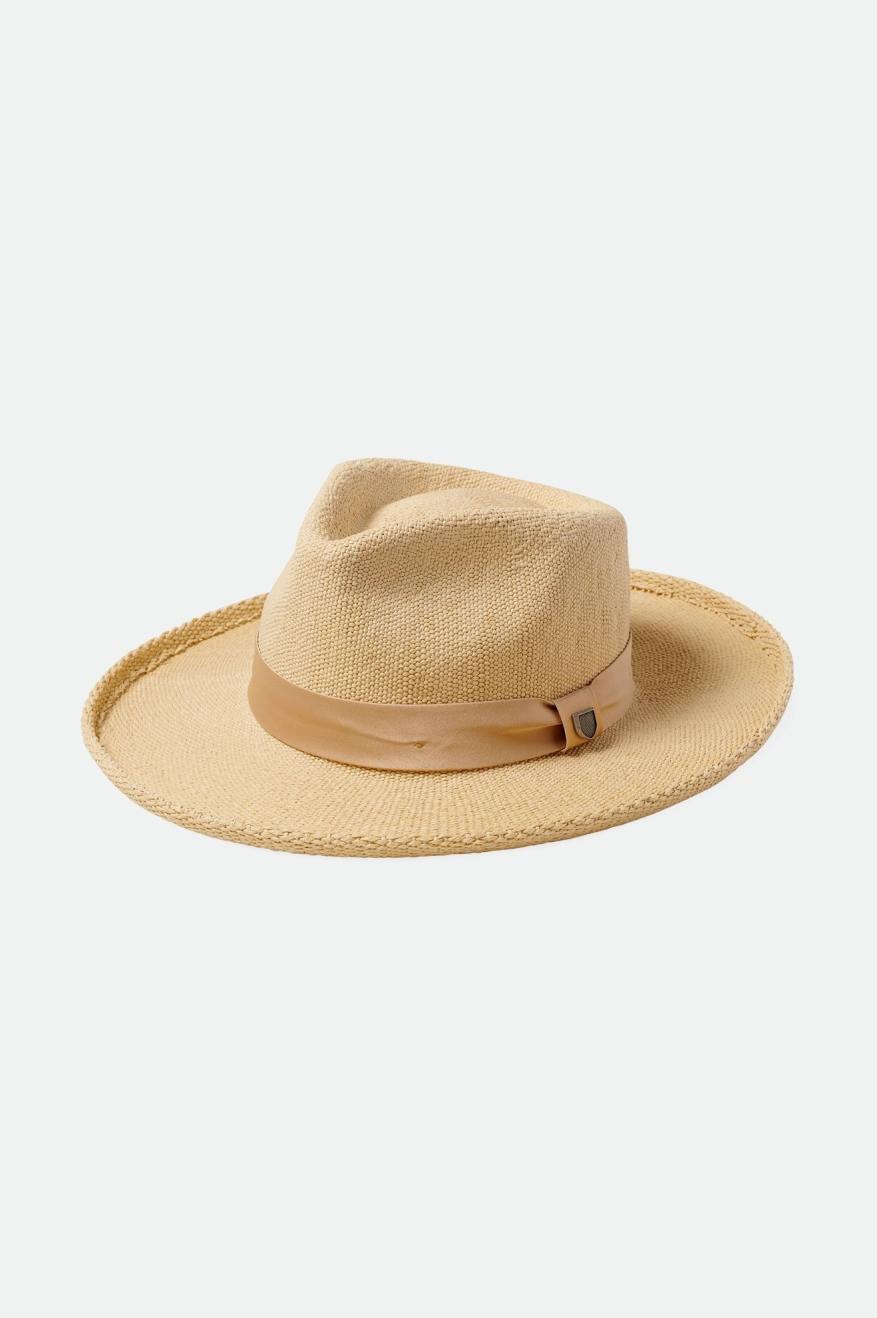 Victoria Straw Fedora - Natural/Oat Milk