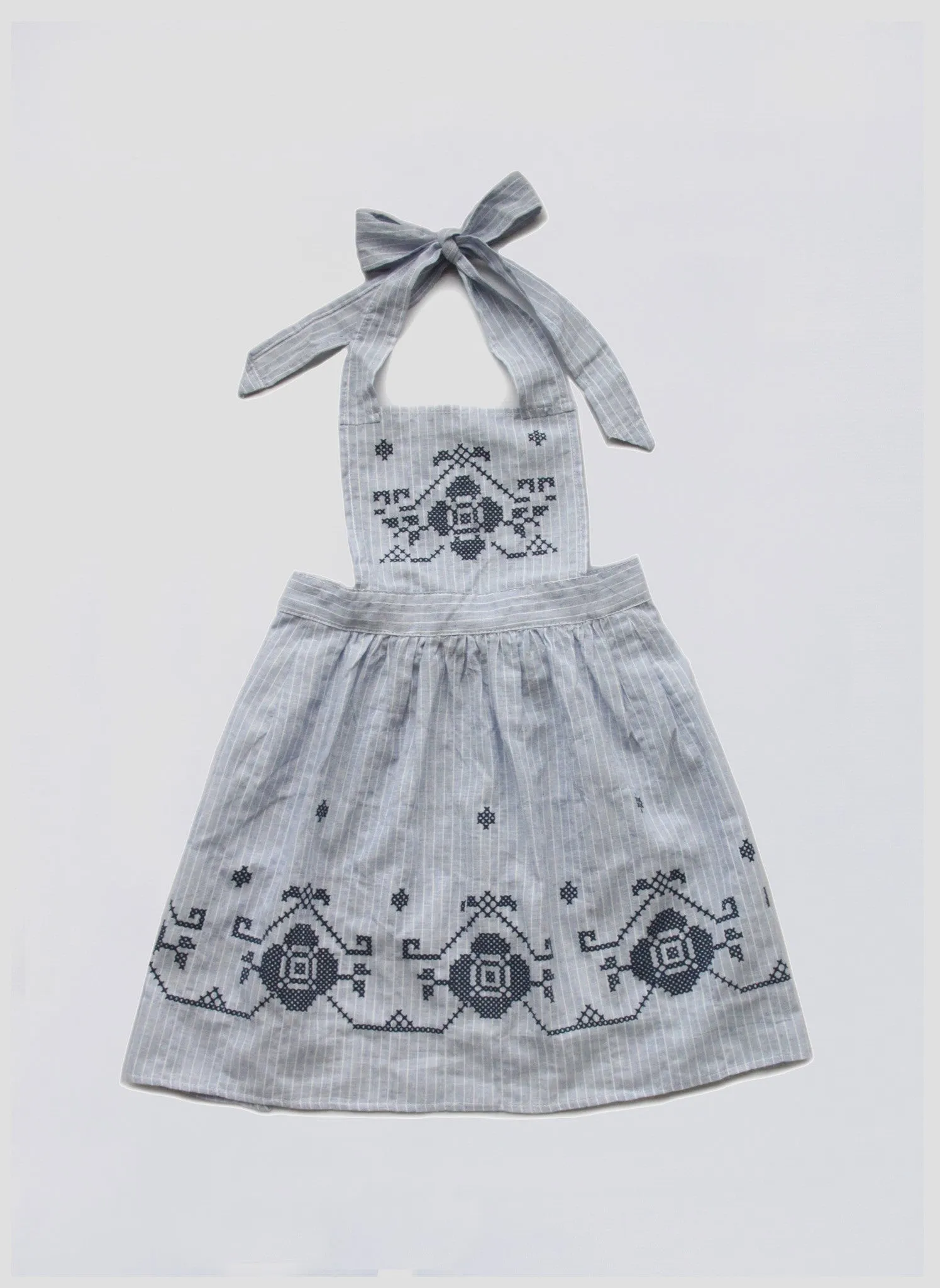 Vierra Rose Tanya Apron Dress in Blue Stripe