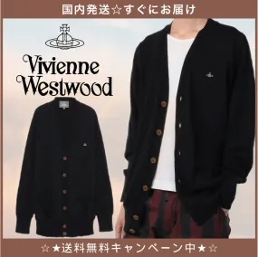 Vivienne Westwood  |Unisex Street Style Logo Cardigans