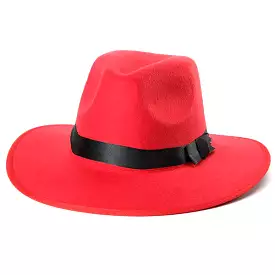 Women ladies Cotton Blend Jazz Felt Fedora Cap Wide Brim Bowler Trilby Panama Hat